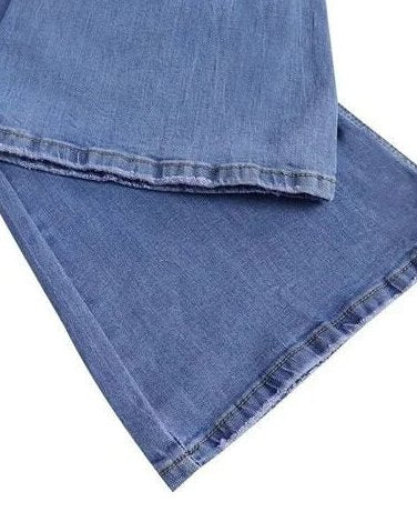 Flare Jeans for Women with High Waist in Light Blue Denim