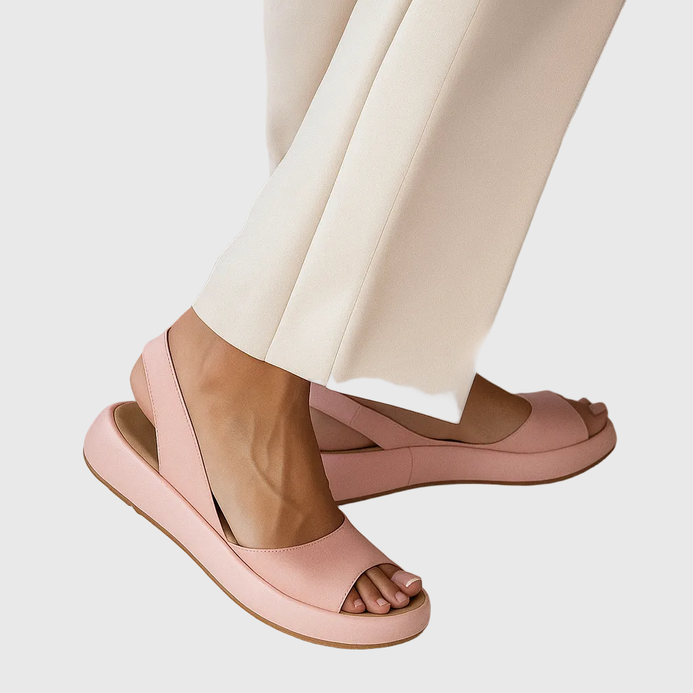 Womens Slide Sandals with Open Toe and Elastic Slingback Strap