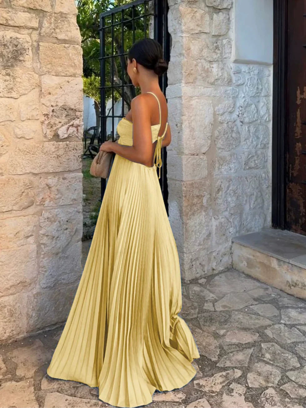 Formal Sundress for Women with Halter Neck, High Waist and Cut-Outs