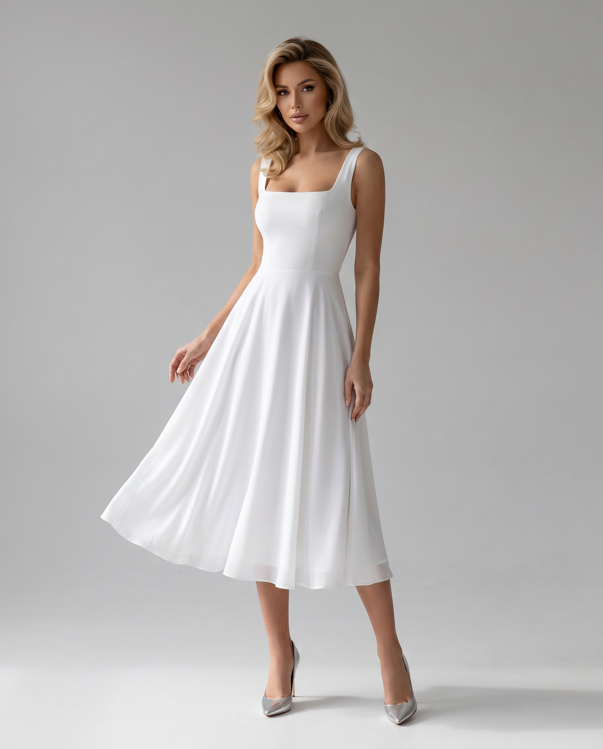 Women's A-Line Midi Dress for Weddings - Image 1