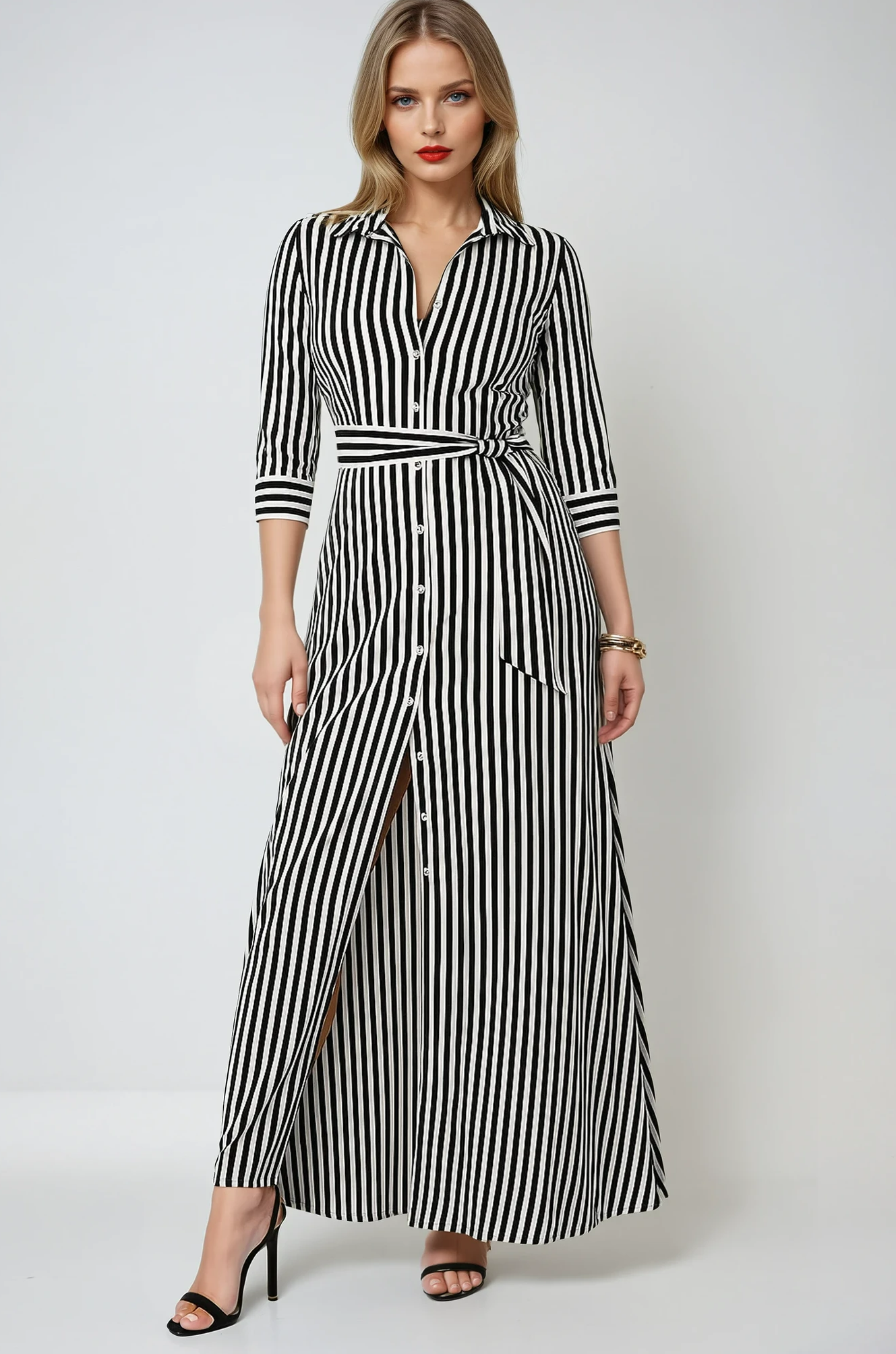 Women's Blouse Style Maxi Dress for Work - Image 1