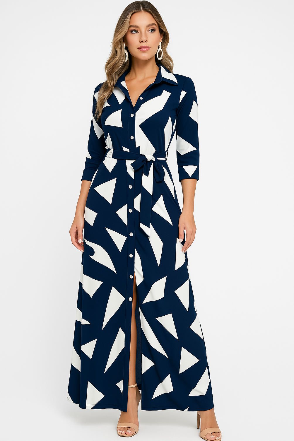 Women's Blouse Style Maxi Dress for Work - Image 6