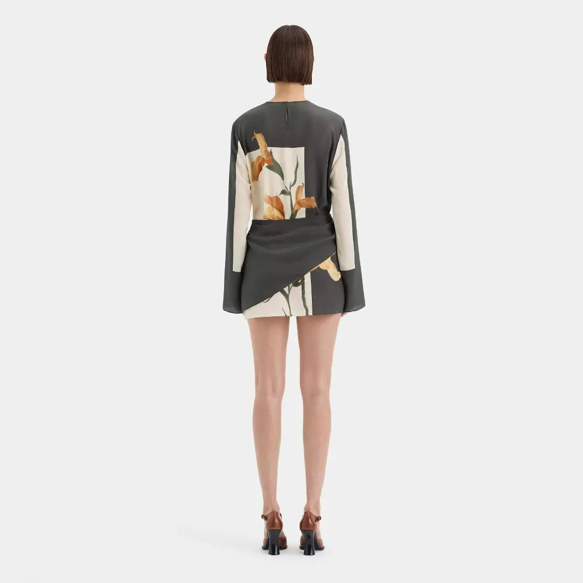Women's Floral Twist Front Mini Dress for Cocktail Events - Image 6