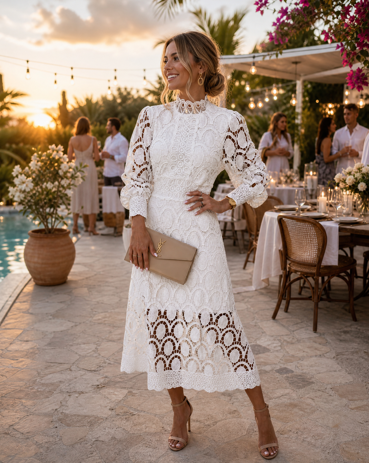 Women's Lace Midi Dress for Parties - Image 2