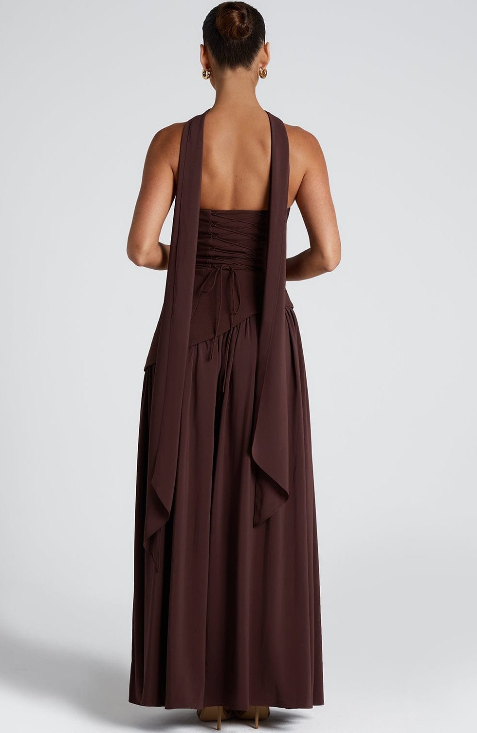 Women's Strapless Maxi Dress with High Slit - Image 12