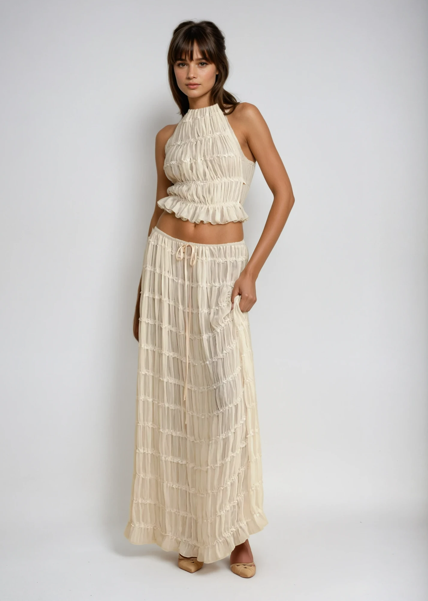 Women's Two-Piece Top and Skirt Set - Image 1