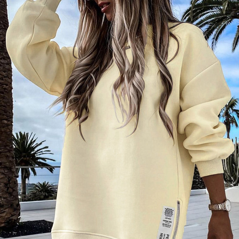 Oversized Crew Neck Summer Dresses for Women in Sweatshirt Fabric