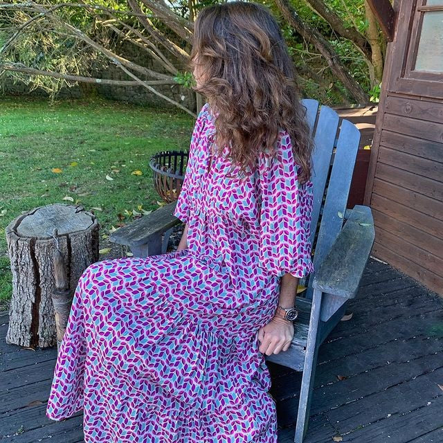Summer Dresses for Women, Boho Floral Maxi Dress with Puff Sleeves