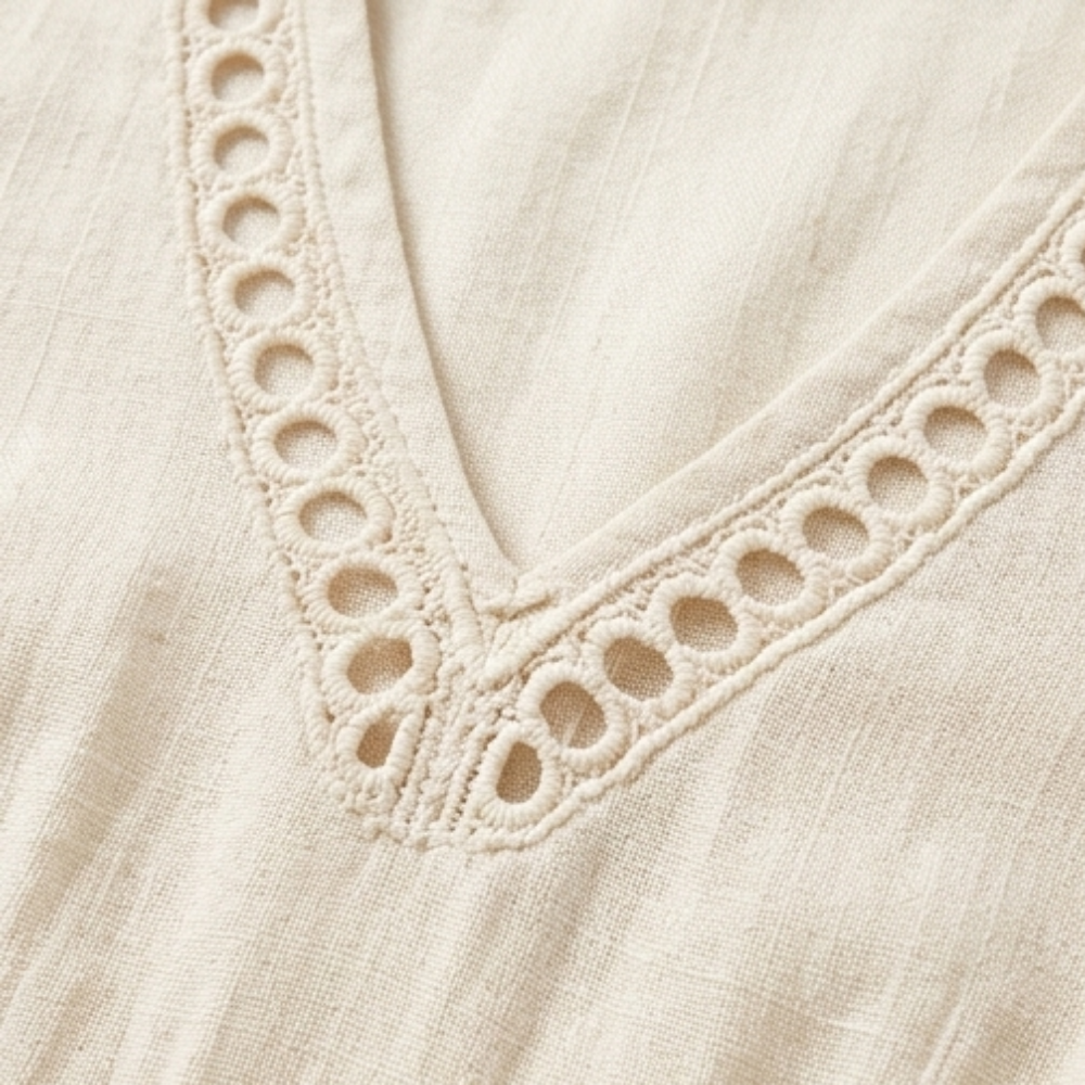 Summer Dresses for Women, Crochet Trim Midi Dress with Pockets
