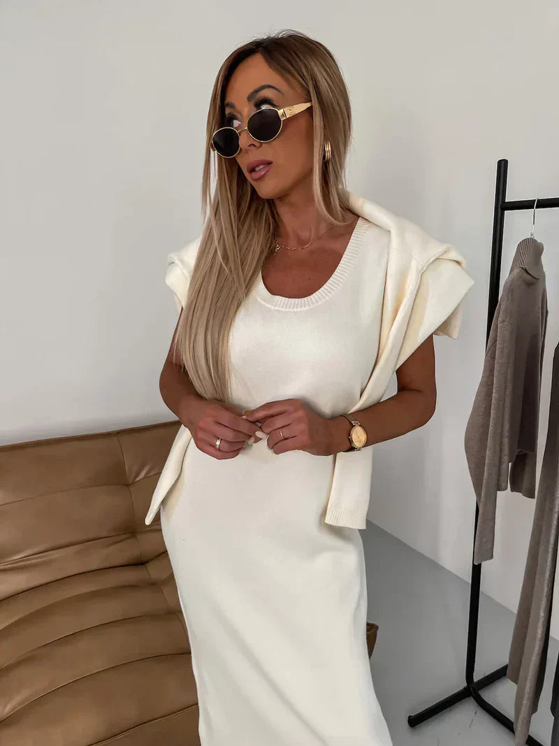 Summer Dresses for Women, Turtleneck Long Sleeve Midi Dress