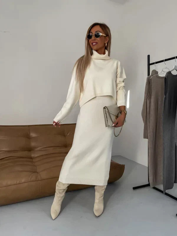 Summer Dresses for Women, Turtleneck Long Sleeve Midi Dress