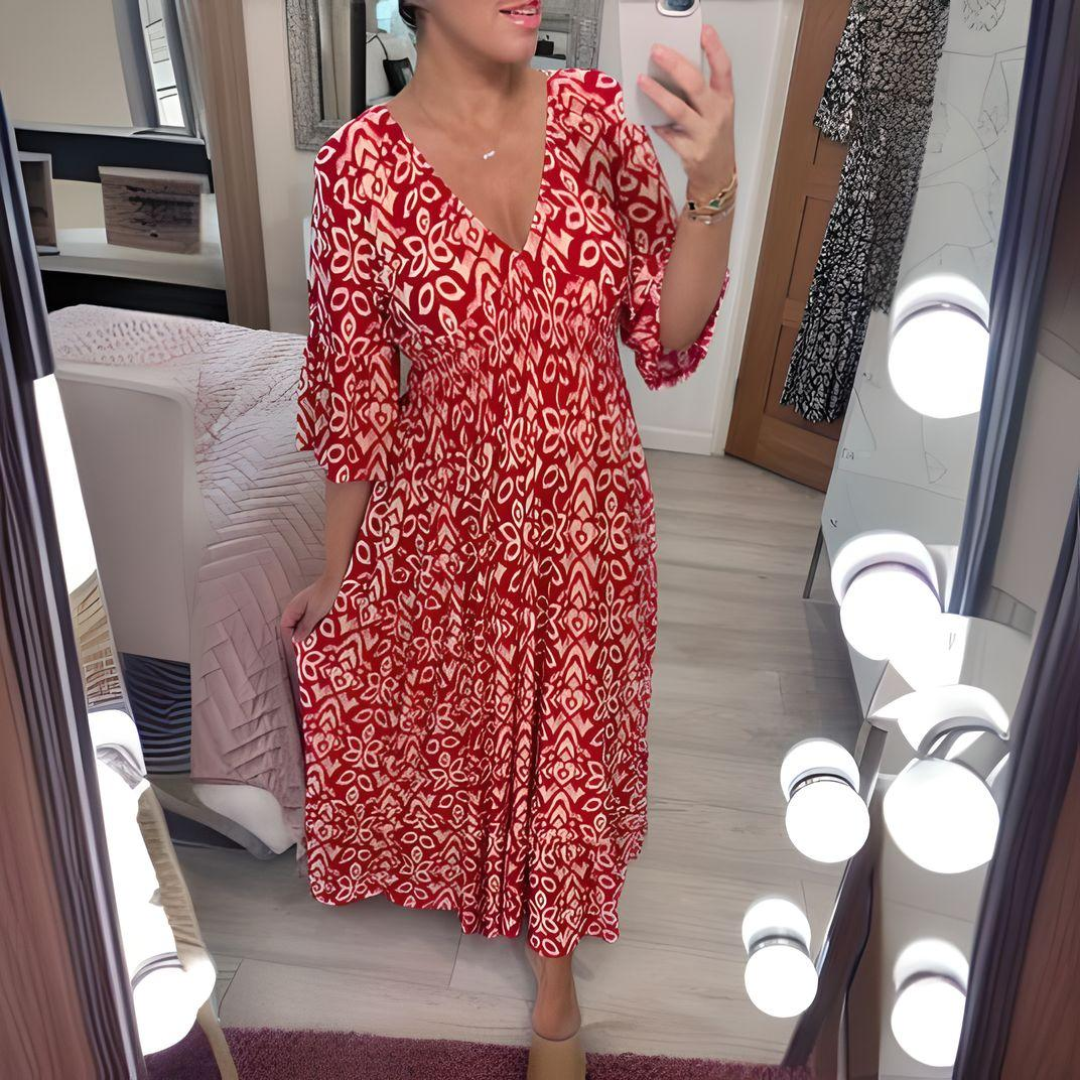 Summer Dresses for Women with Smocked Waist and Flounce Sleeves