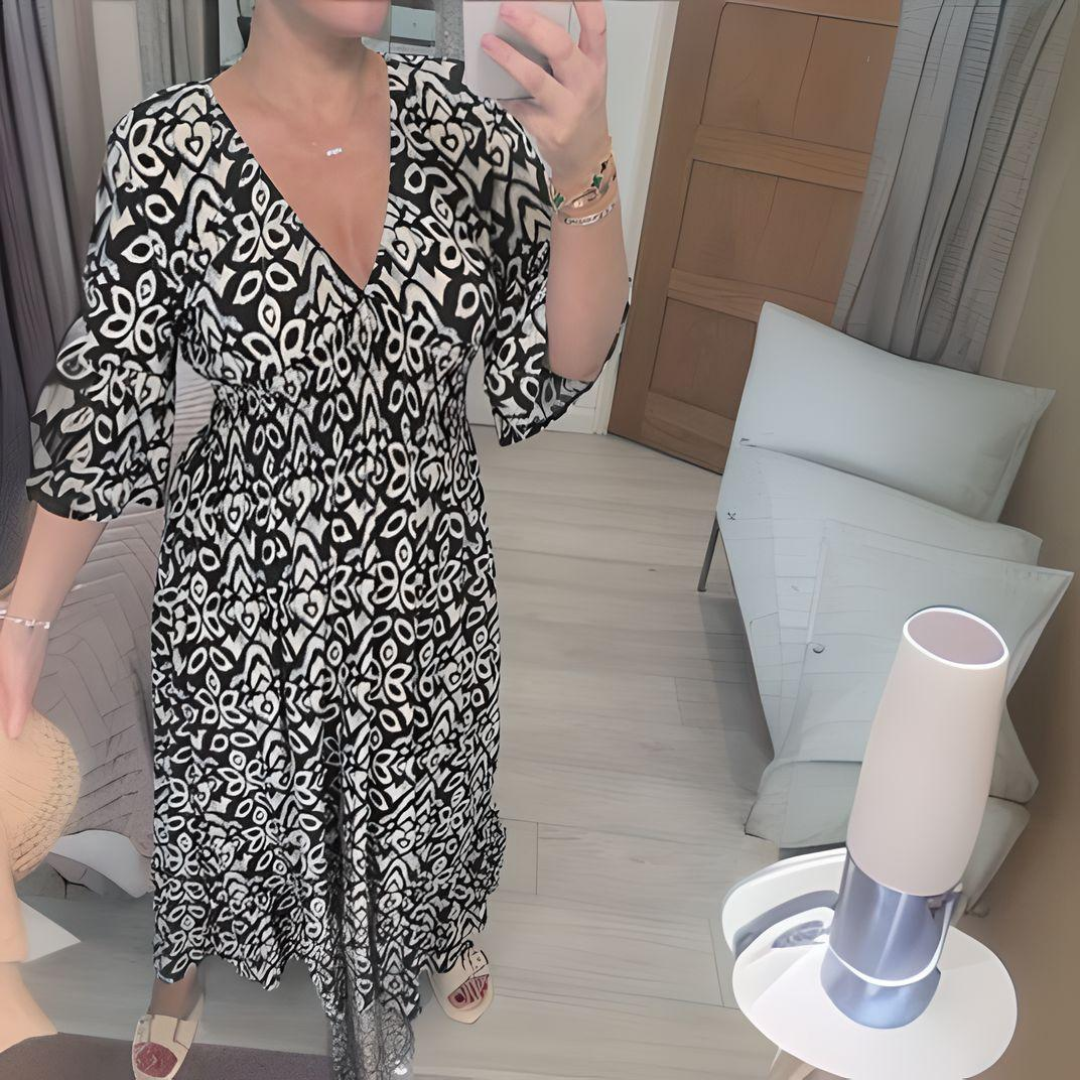 Summer Dresses for Women with Smocked Waist and Flounce Sleeves