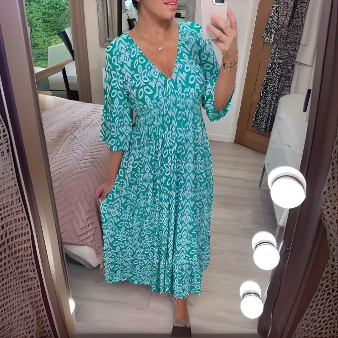 Summer Dresses for Women with Smocked Waist and Flounce Sleeves