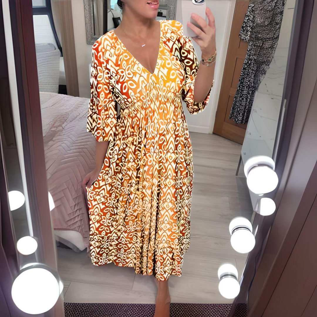 Summer Dresses for Women with Smocked Waist and Flounce Sleeves