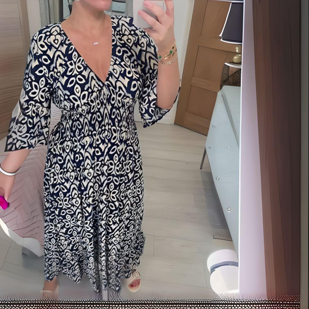 Summer Dresses for Women with Smocked Waist and Flounce Sleeves