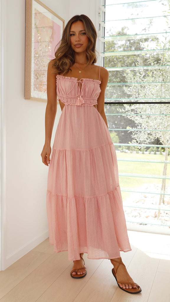 Summer Dresses for Women with Spaghetti Straps and Tiered Maxi Skirt