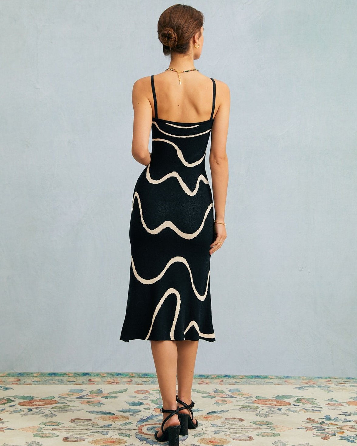 Women's Bodycon Midi Dress with Cotton Modal Blend and Mermaid Hem