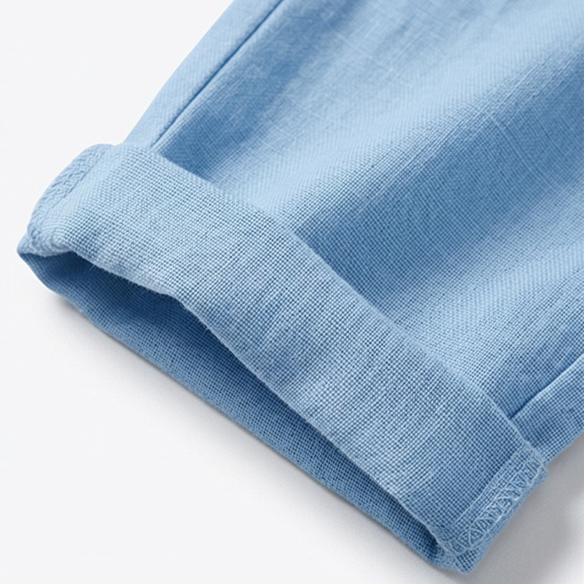 Women's Relaxed Linen-Look Pants in Summer with Drawstring Waist