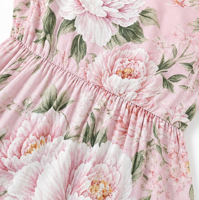 Floral Maxi Dress Two-Piece Set with Sheer Chiffon Duster for Women