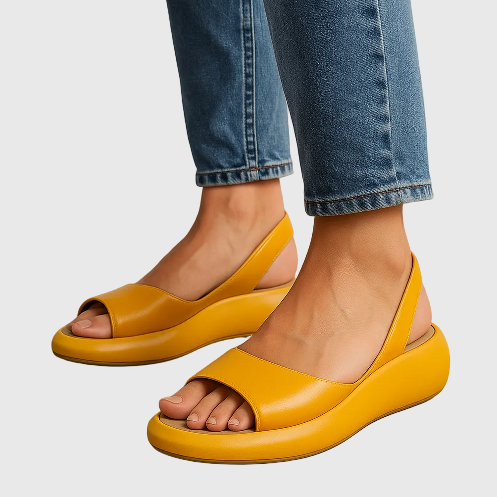 Womens Slide Sandals with Open Toe and Elastic Slingback Strap