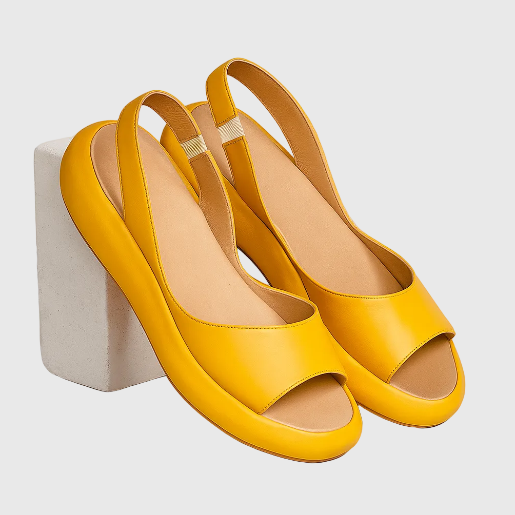 Womens Slide Sandals with Open Toe and Elastic Slingback Strap