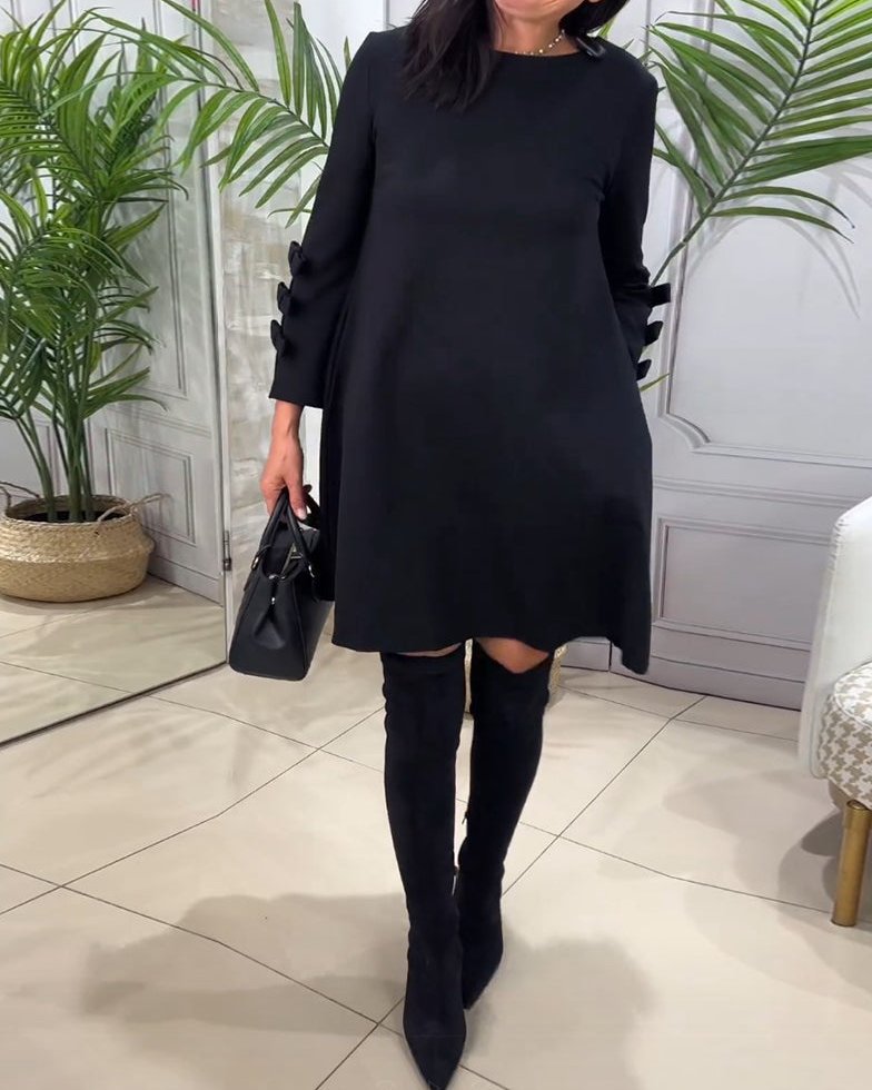 Women's A-Line Dress with Strap Cuff Detail