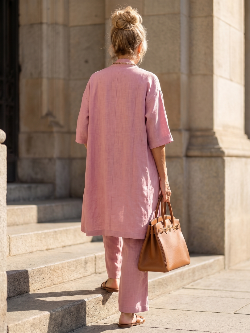 Matching Sets for Summer, Women's Three Piece Linen Look Lounge Set