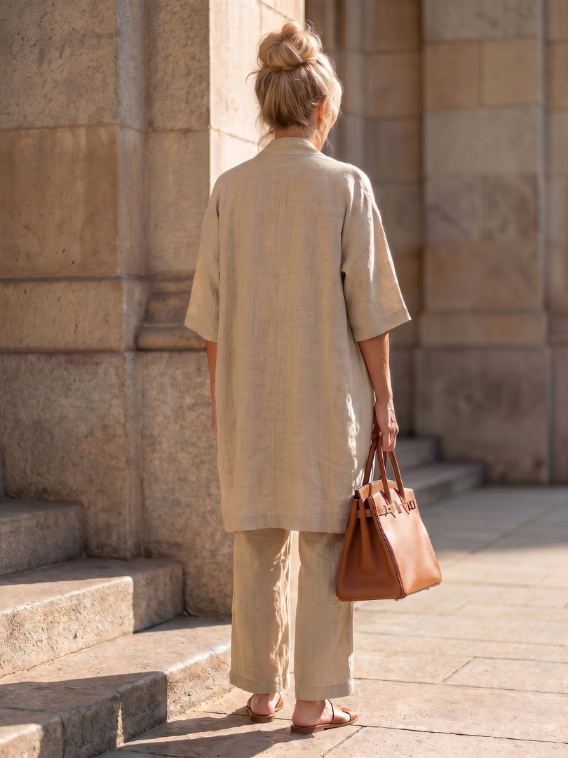 Matching Sets for Summer, Women's Three Piece Linen Look Lounge Set