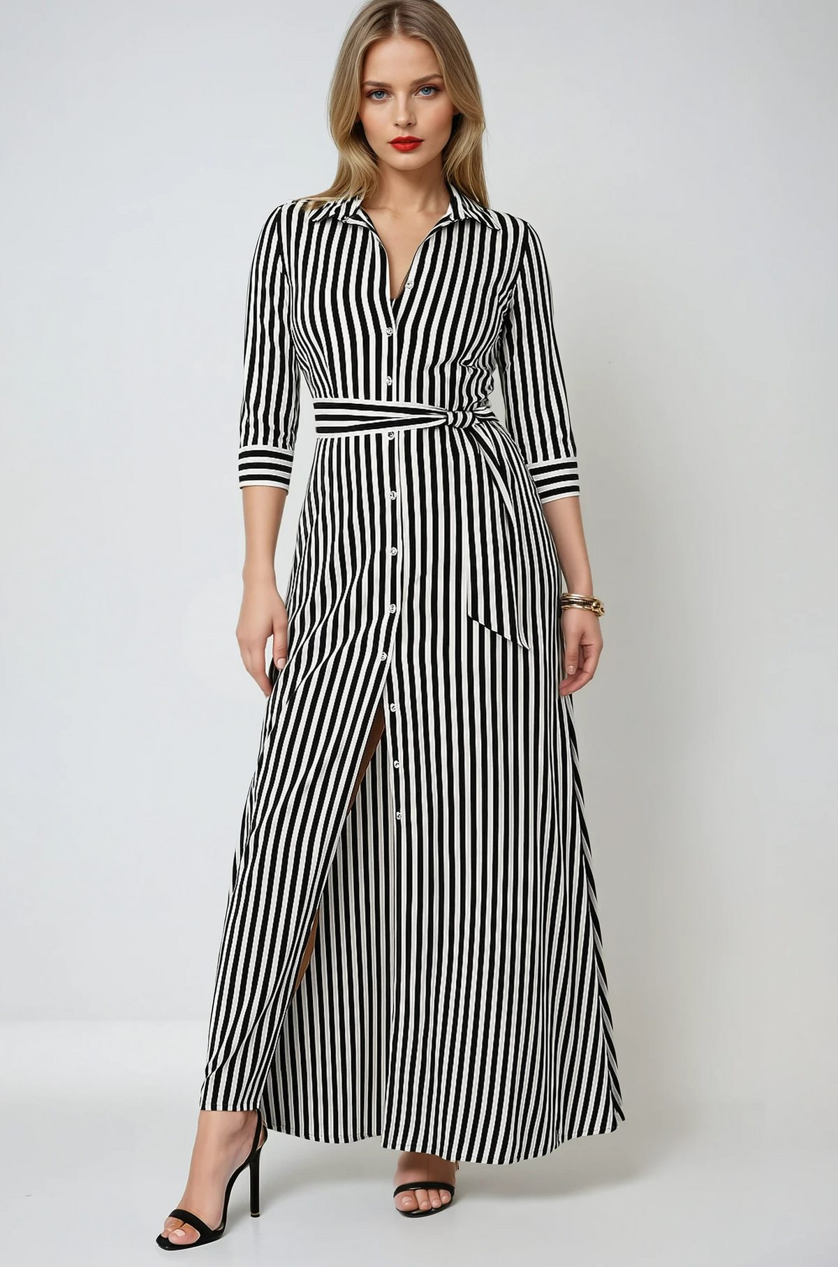 Women's Blouse Style Maxi Dress for Work - Image 1