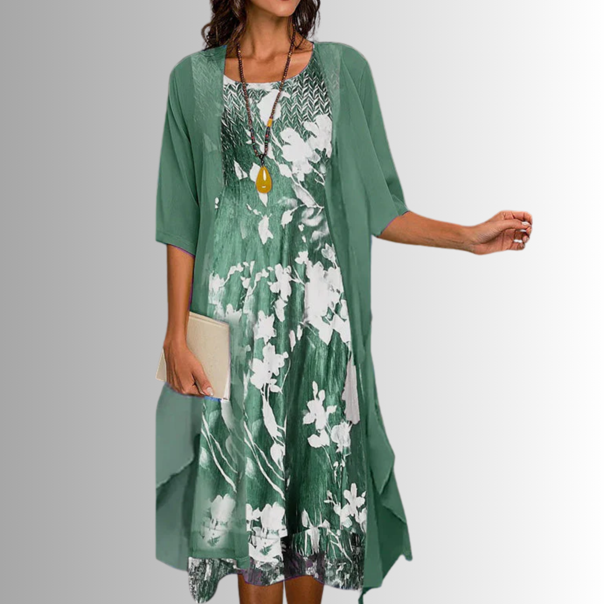 Women's Floral Print Top and Skirt Set - Image 1