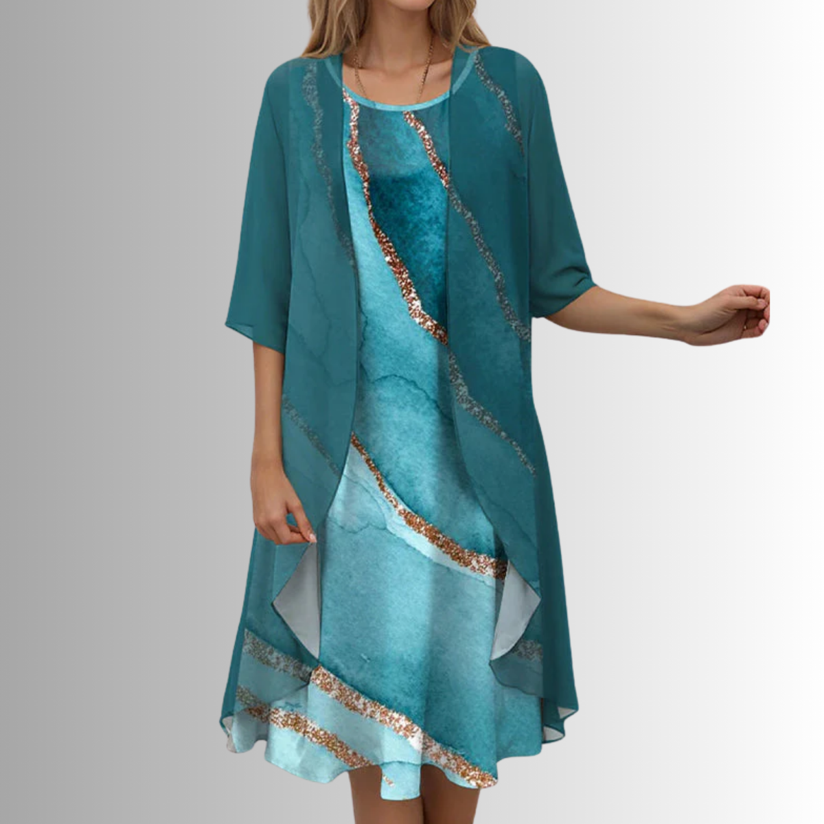Women's Floral Print Top and Skirt Set - Image 3