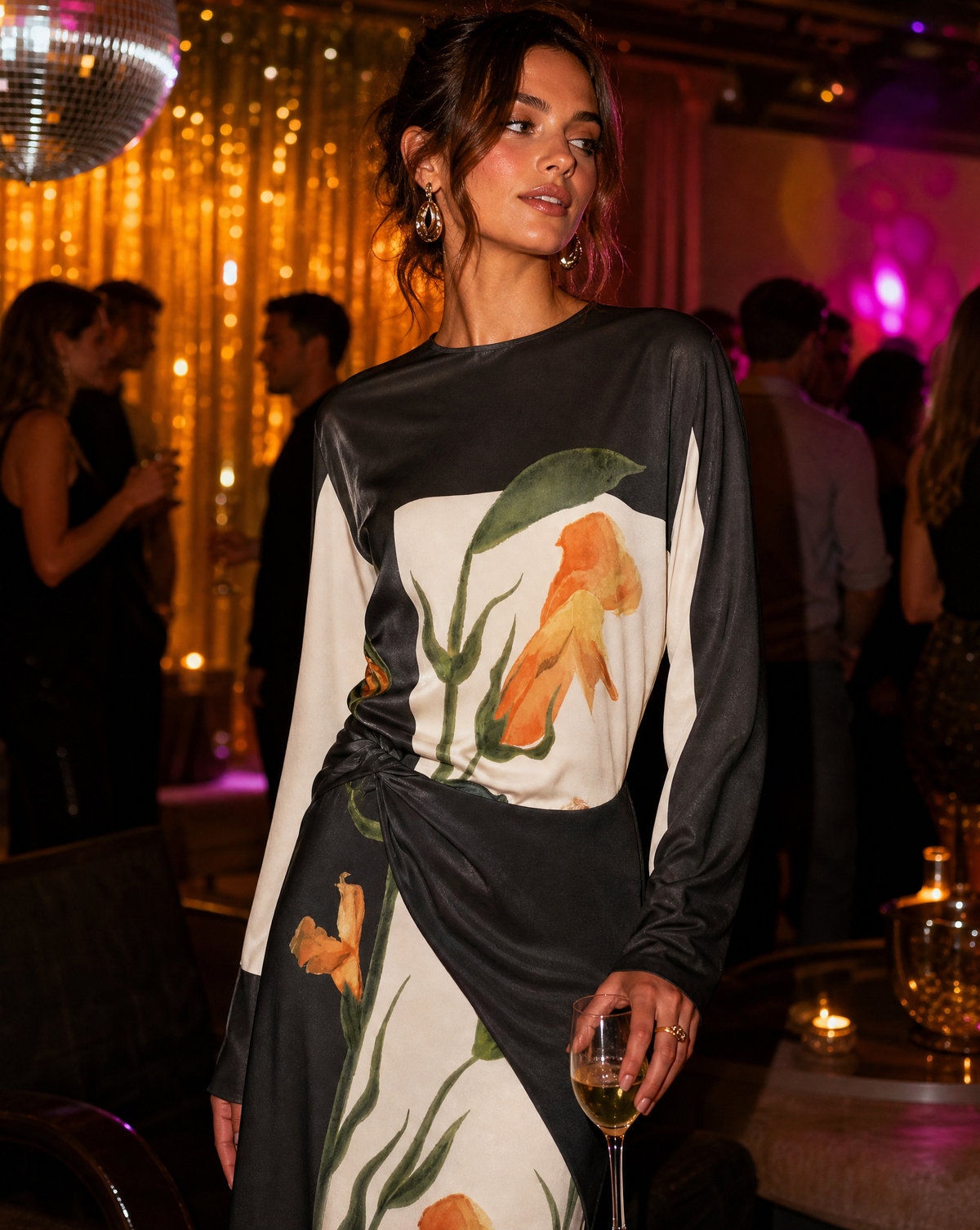Women's Floral Twist Front Mini Dress for Cocktail Events - Image 4
