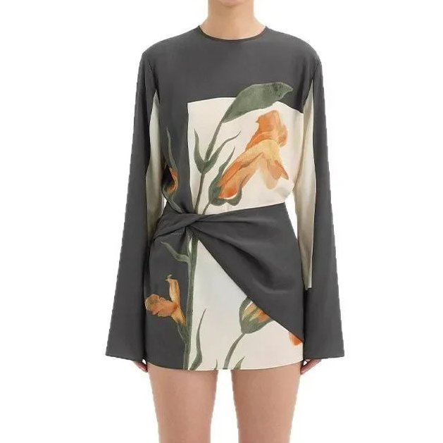 Women's Floral Twist Front Mini Dress for Cocktail Events - Image 8