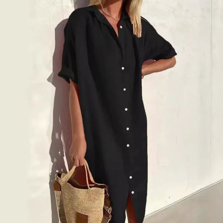 Women's Relaxed Fit Midi Shirt Dress - Image 7