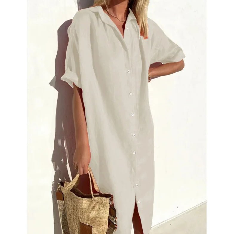 Women's Relaxed Fit Midi Shirt Dress - Image 8