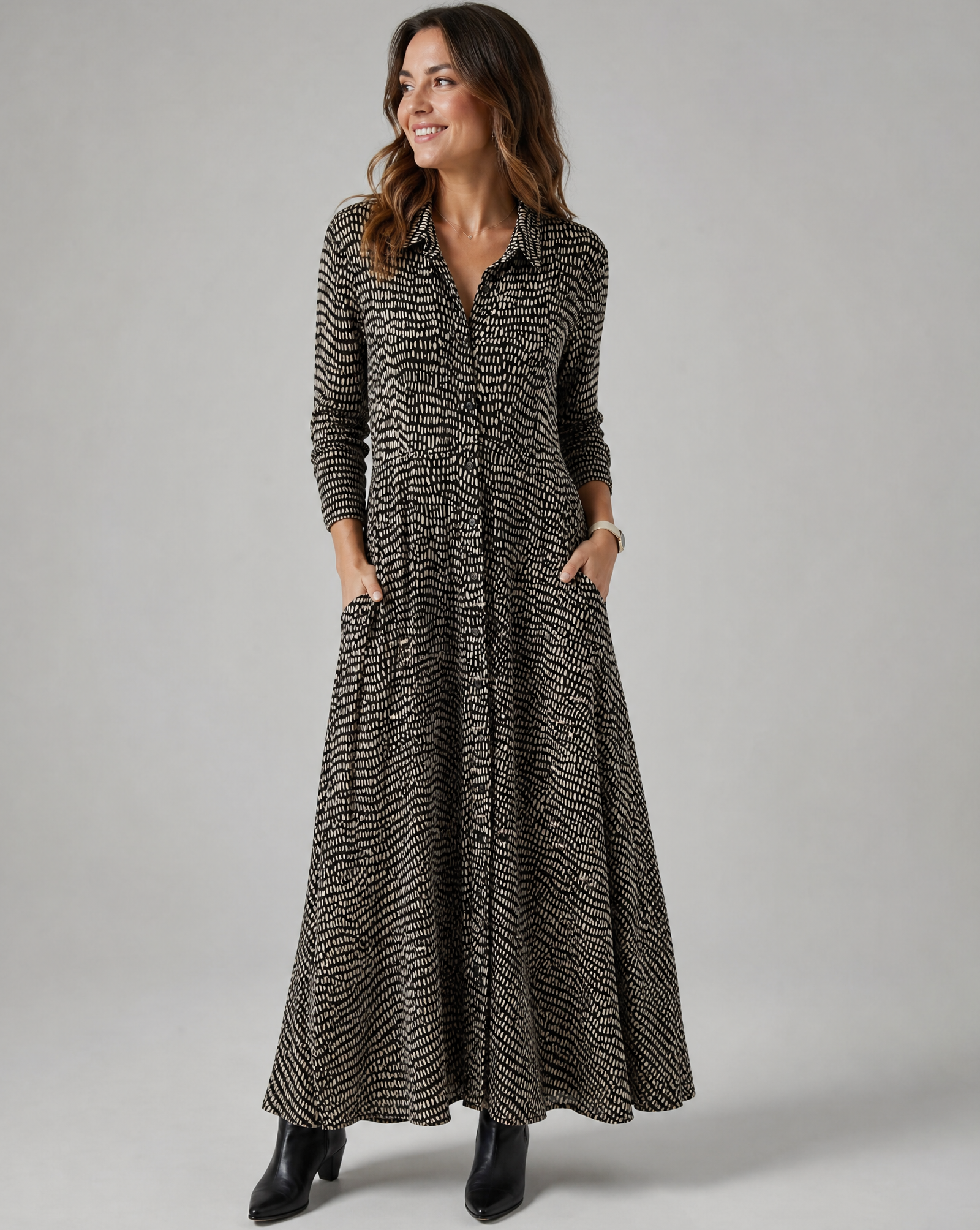 Women's Relaxed Fit V-Neck Maxi Dress - Image 1