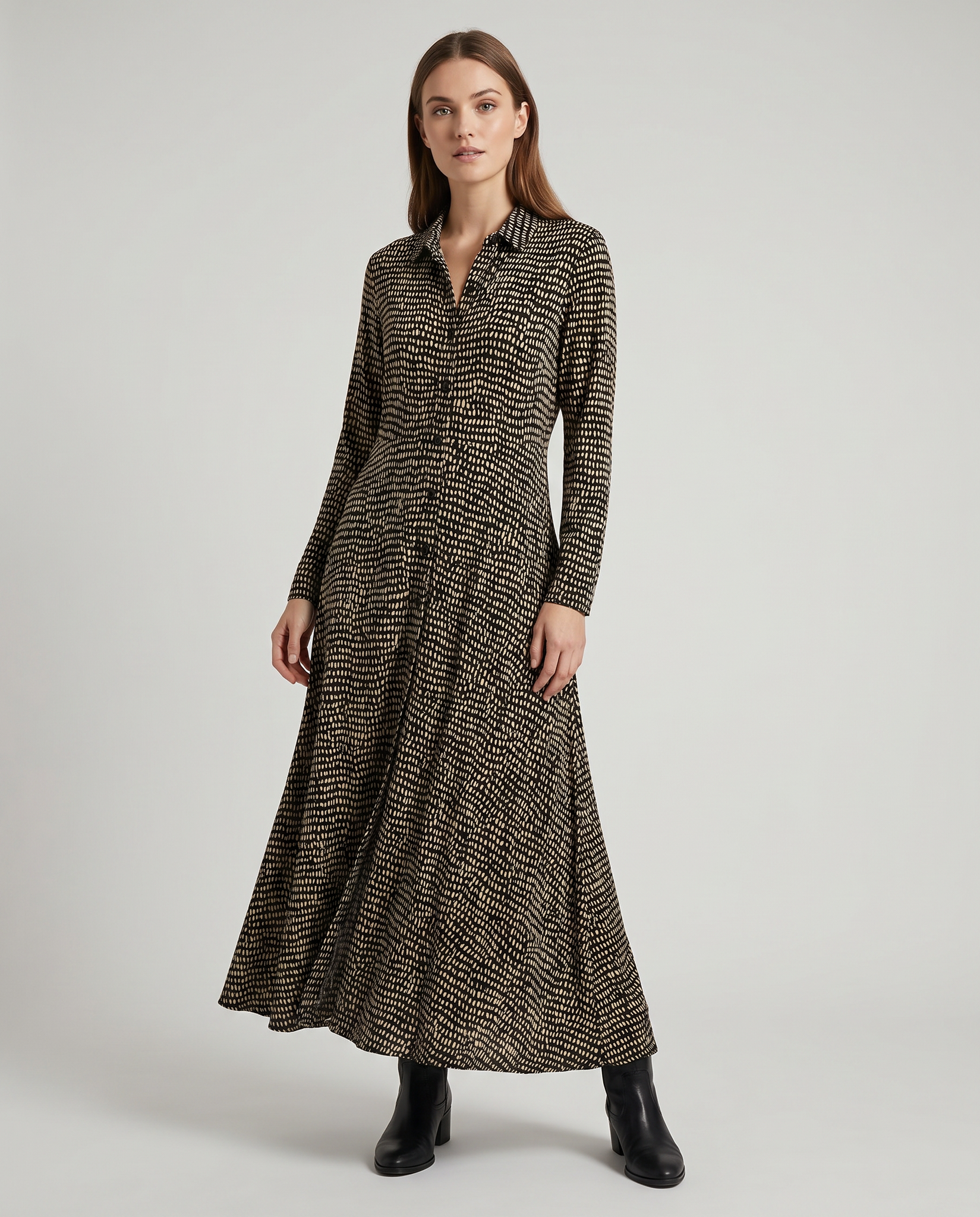 Women's Relaxed Fit V-Neck Maxi Dress - Image 3