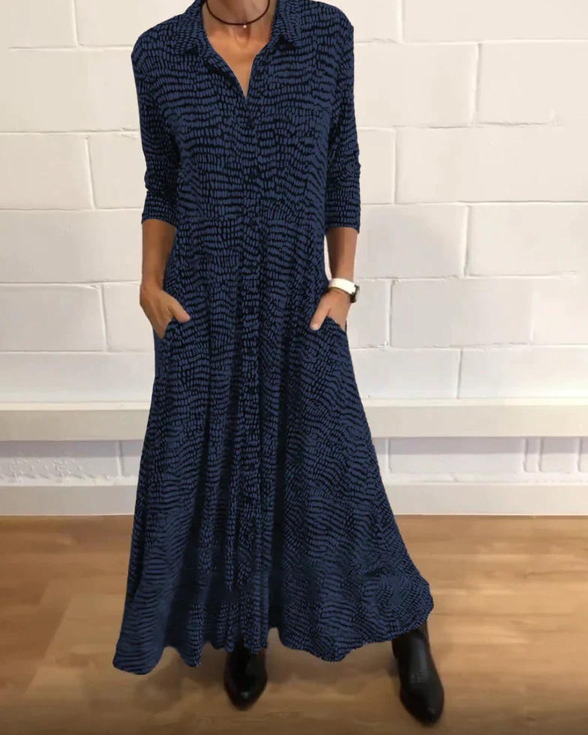 Women's Relaxed Fit V-Neck Maxi Dress - Image 5