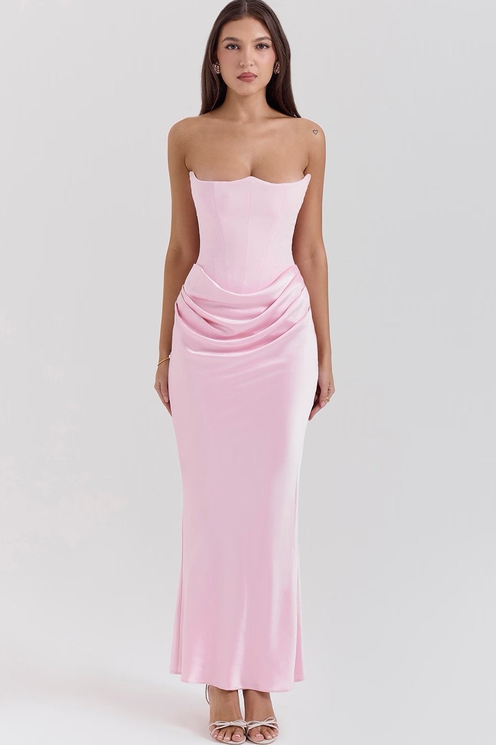 Women's Strapless Corset Maxi Dress - Image 11