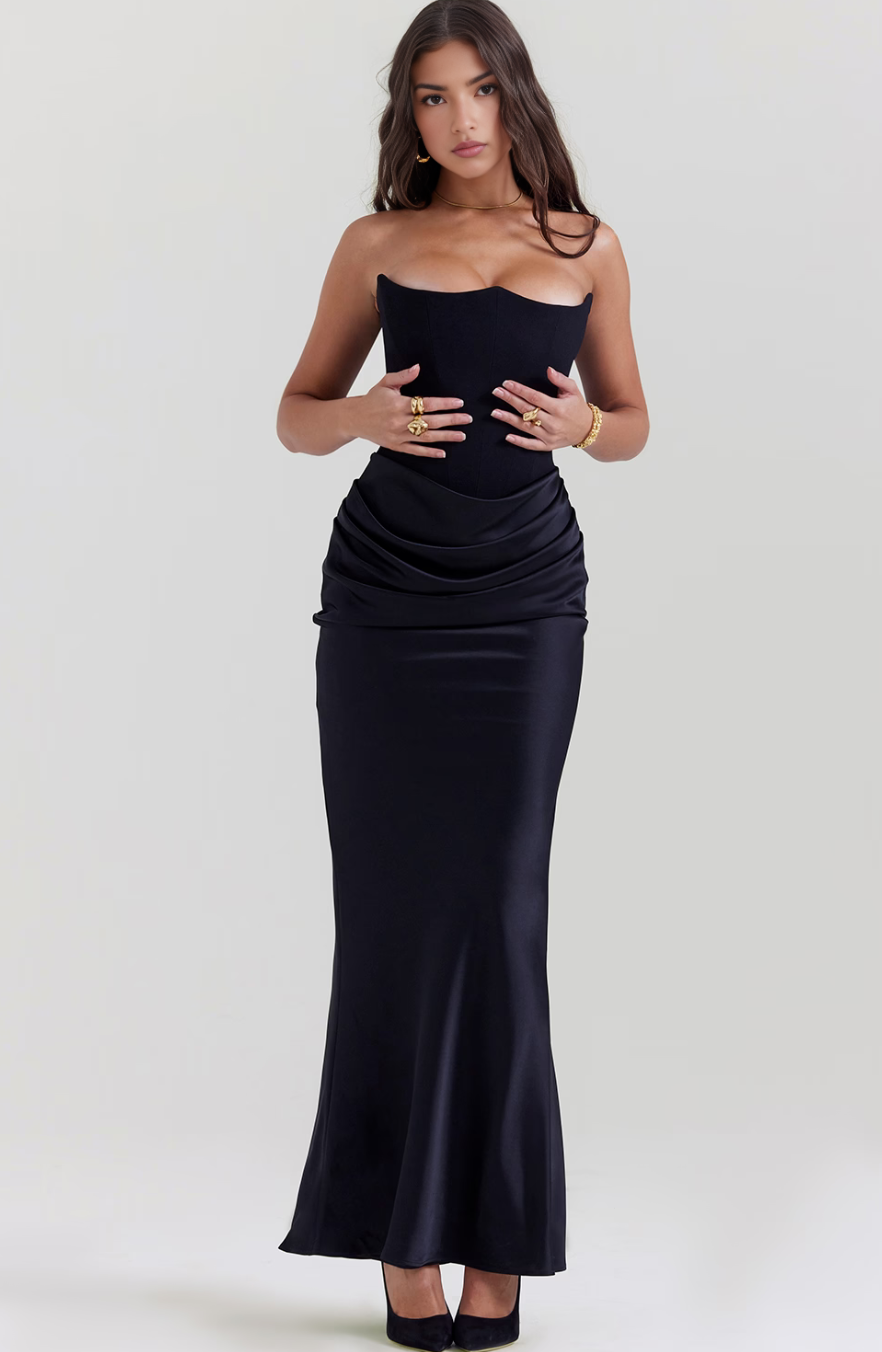 Women's Strapless Corset Maxi Dress - Image 7