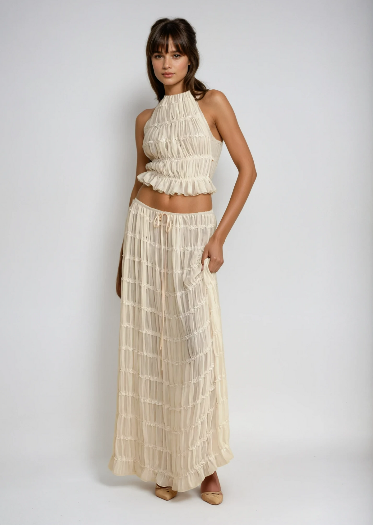 Women's Two-Piece Top and Skirt Set - Image 1