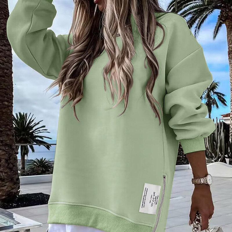 Oversized Crew Neck Summer Dresses for Women in Sweatshirt Fabric