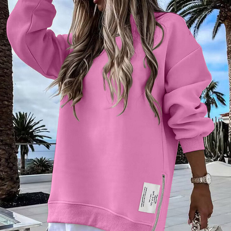 Oversized Crew Neck Summer Dresses for Women in Sweatshirt Fabric