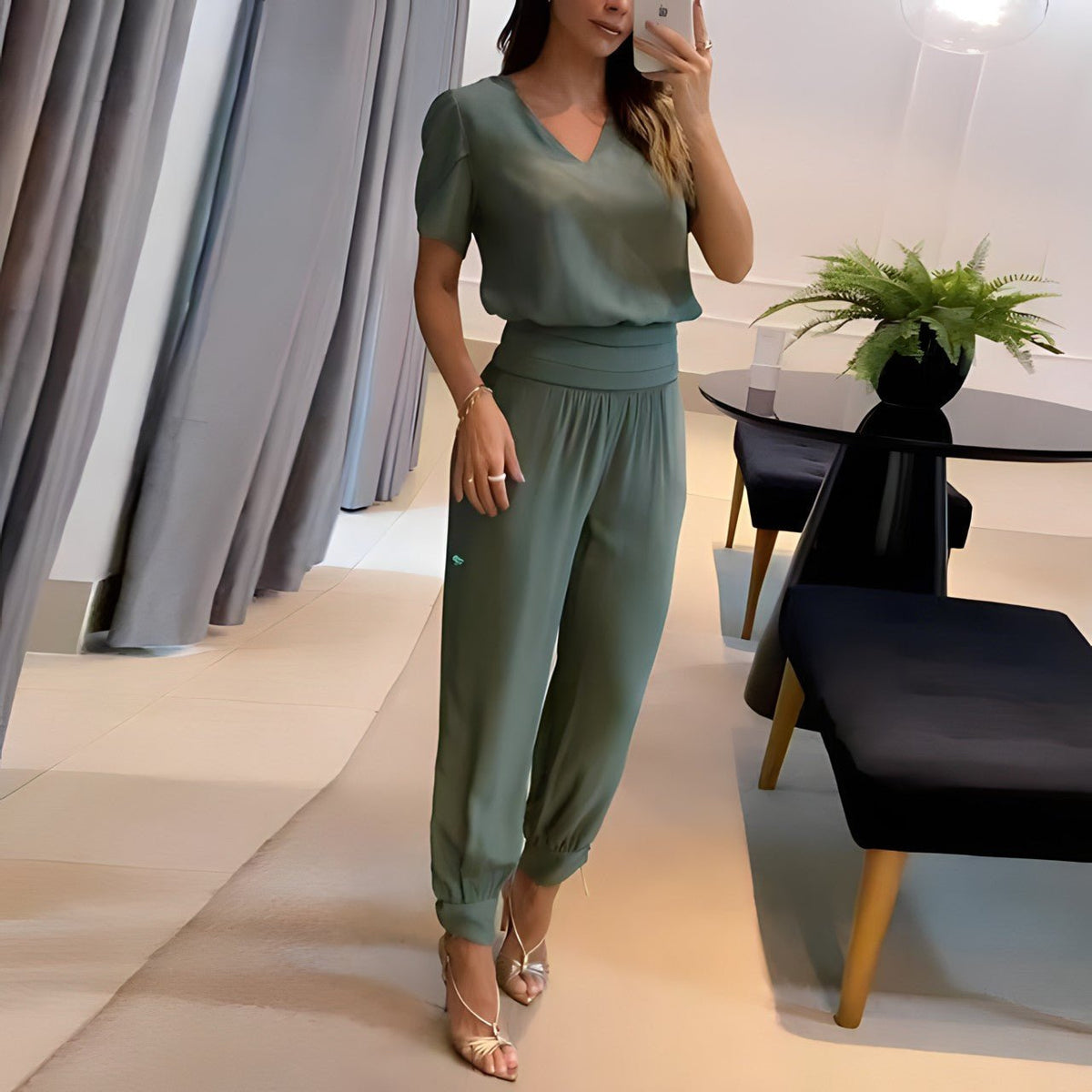Summer 2 Piece Sets: Casual Jumpsuit for Women with Wide Waistband