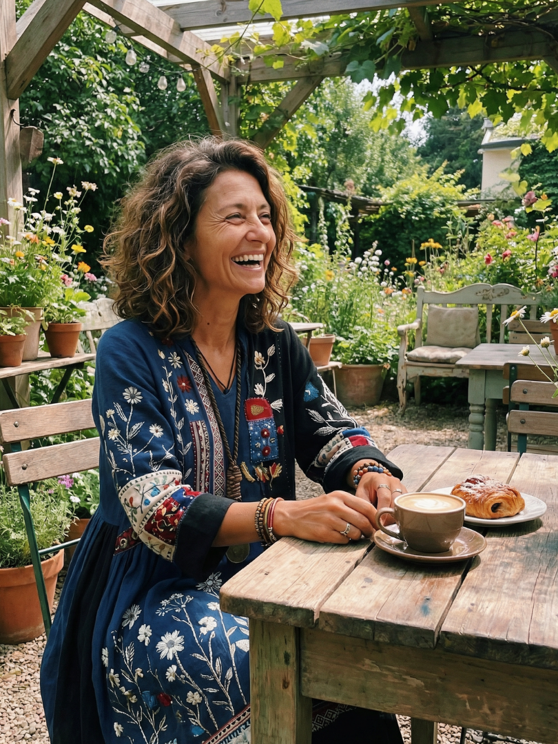 Summer Dresses for Women in Embroidered Linen-Look Midi with Patchwork