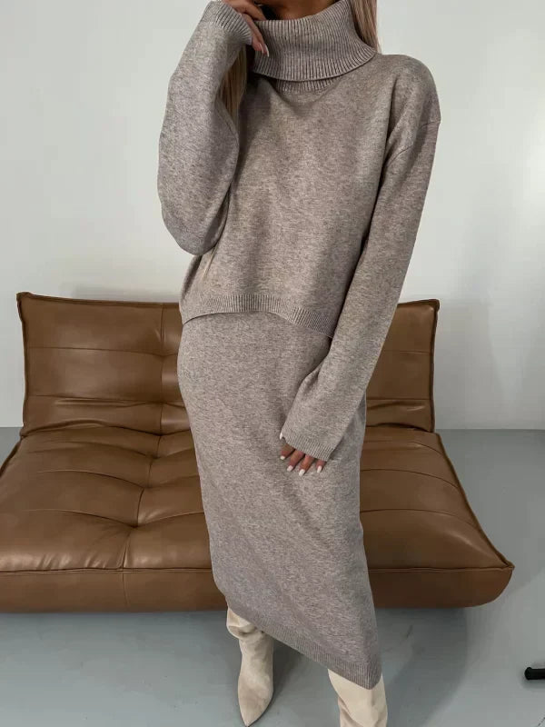 Summer Dresses for Women, Turtleneck Long Sleeve Midi Dress