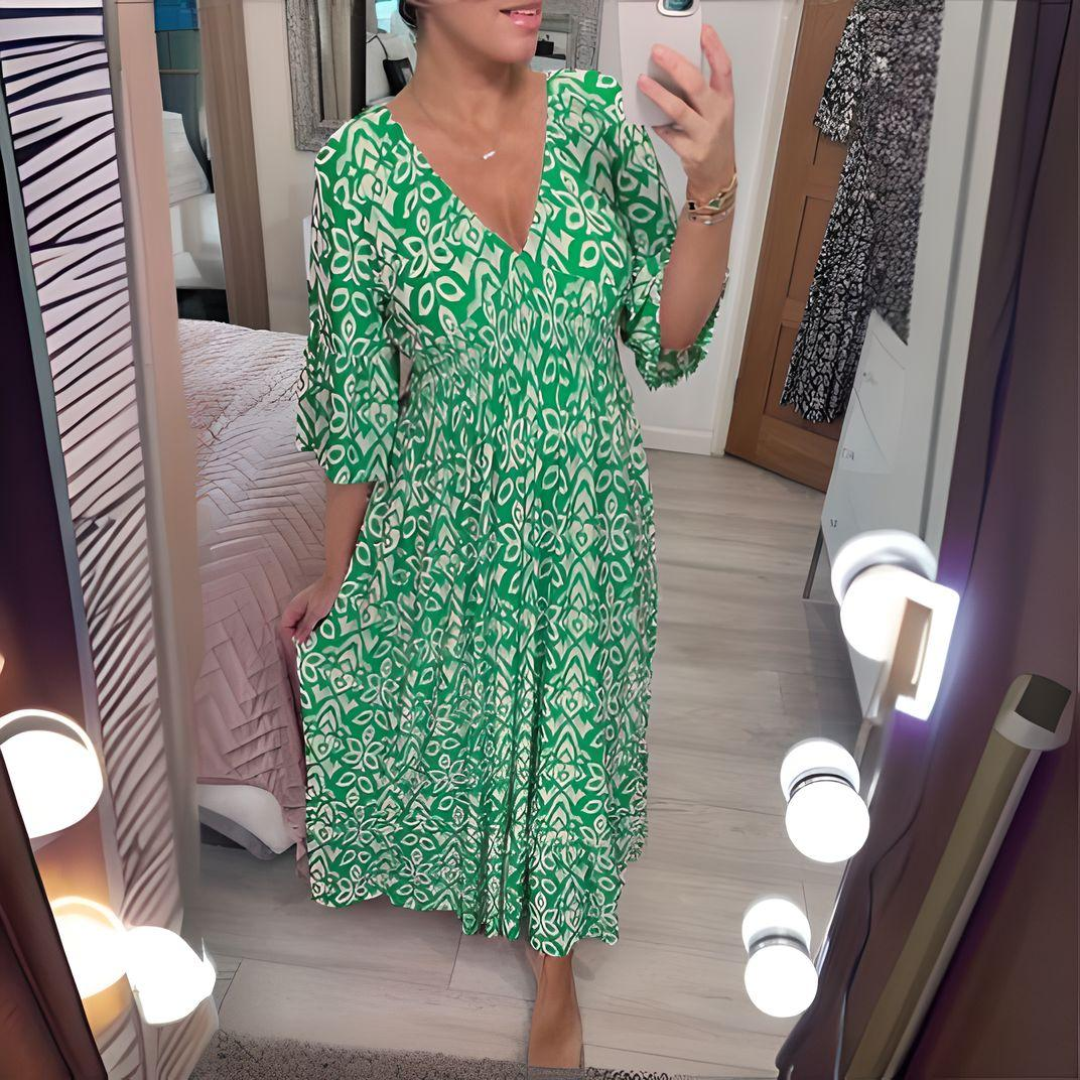 Summer Dresses for Women with Smocked Waist and Flounce Sleeves