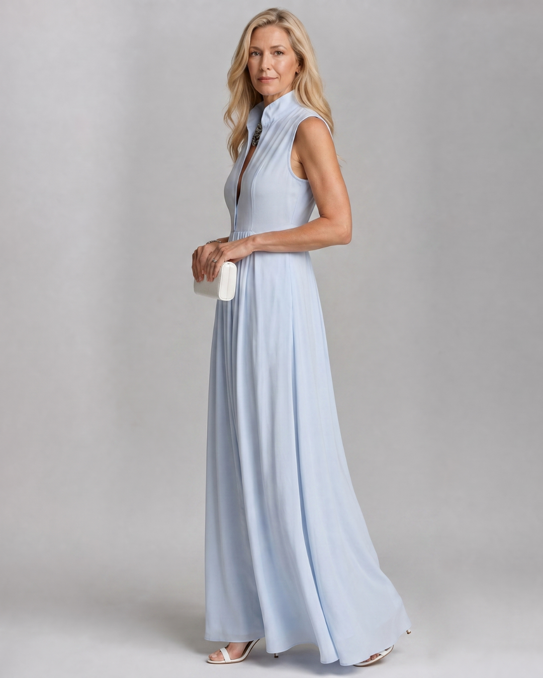 Summer Jumpsuits for Women, Sleeveless Collared Wide Leg in Polyester