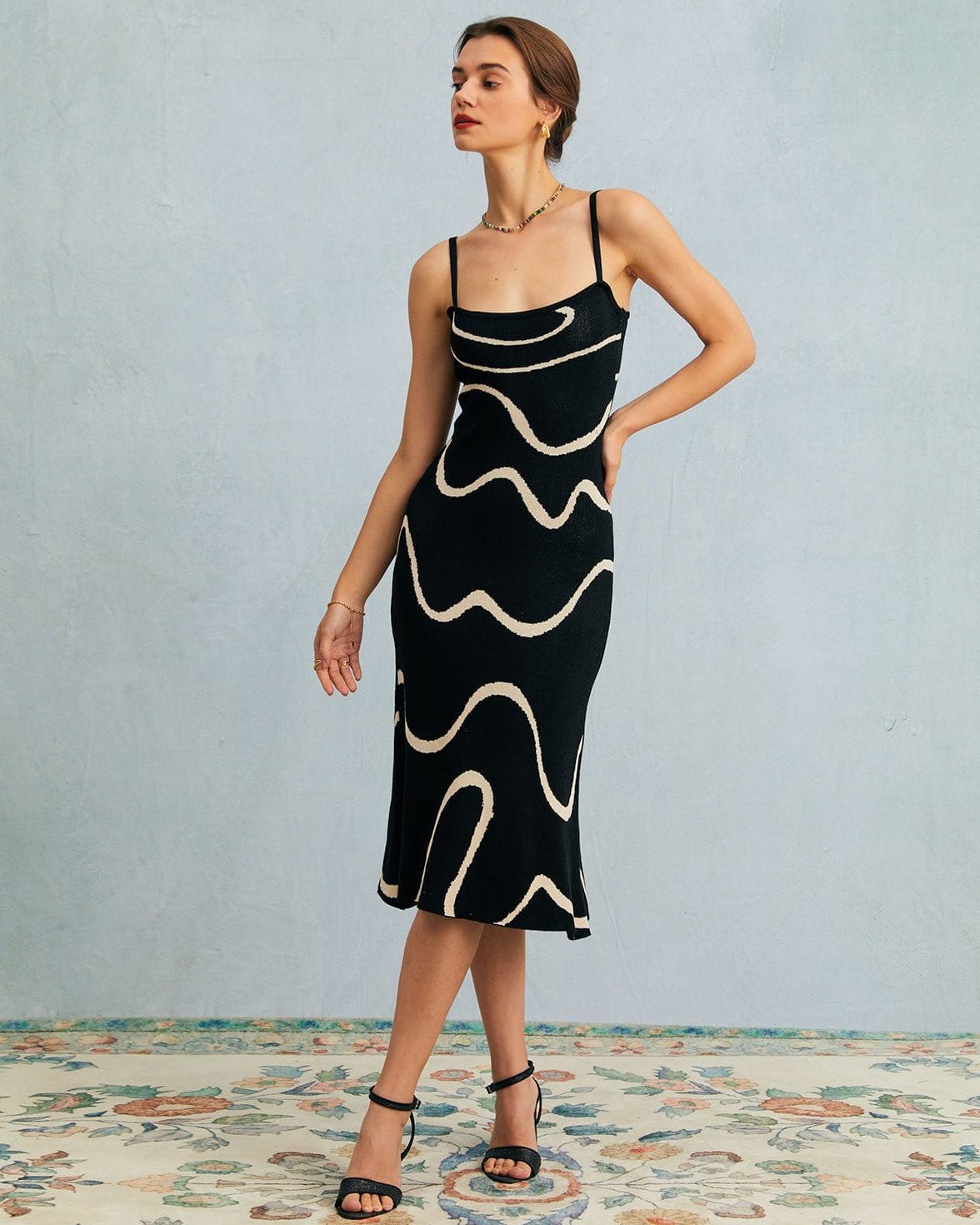 Women's Bodycon Midi Dress with Cotton Modal Blend and Mermaid Hem